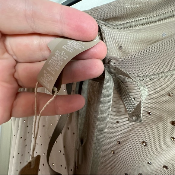 SKIMS Desert Brown/TanMesh Sparkling Rhinestones Drawstring Coverup Pants NWT 3X - Picture 12 of 16